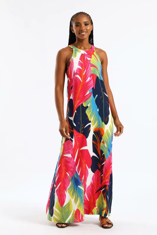 Halter Neck Shift Maxi Dress - Multi sold by Edgars