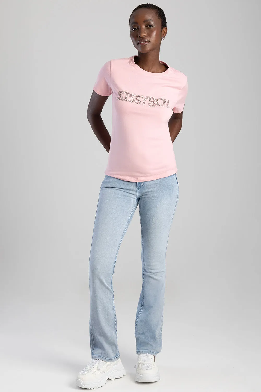 Regular T-Shirt With Diamante Transfer - Pink sold by Edgars product image thumbnail 4