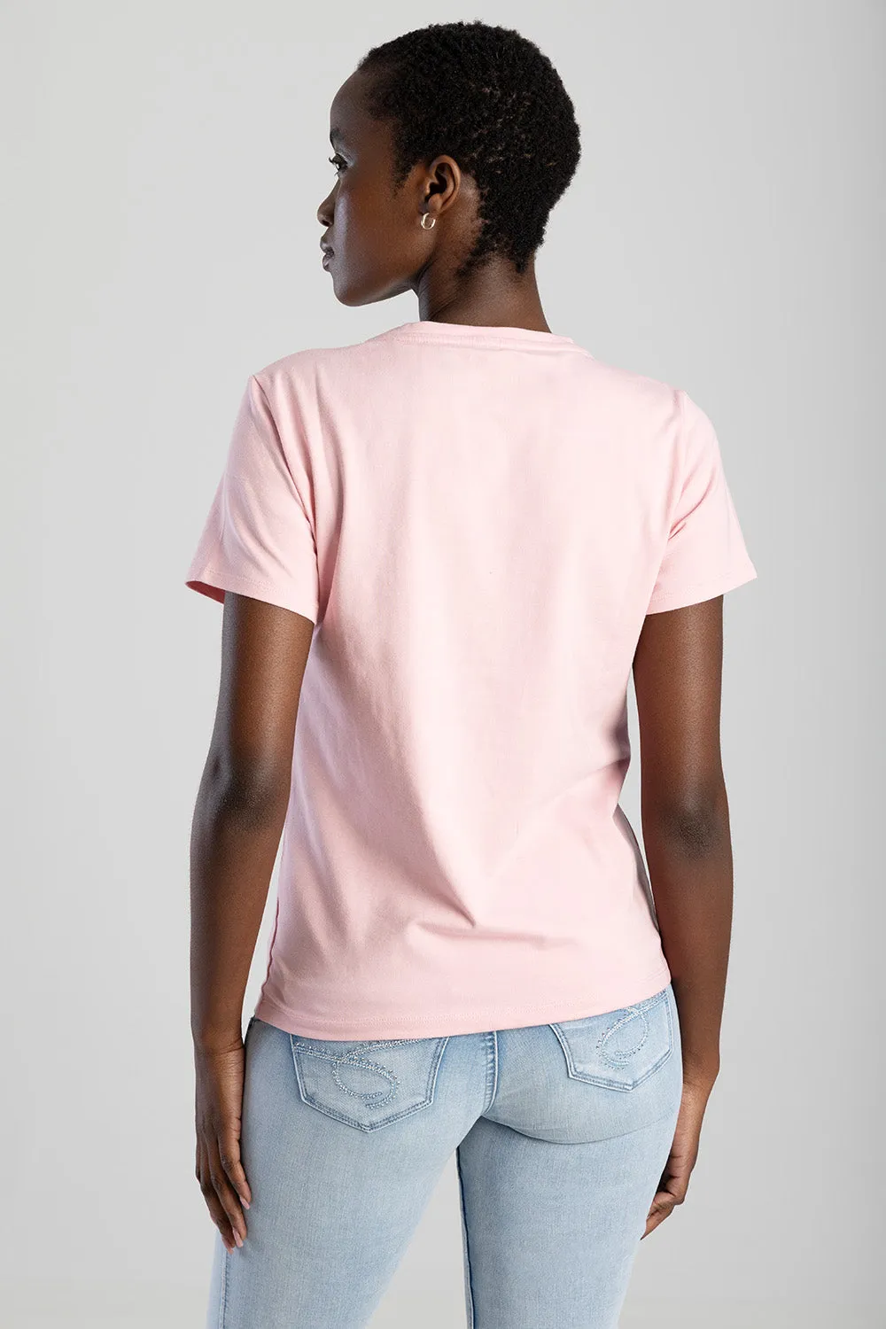 Regular T-Shirt With Diamante Transfer - Pink sold by Edgars product image thumbnail 3