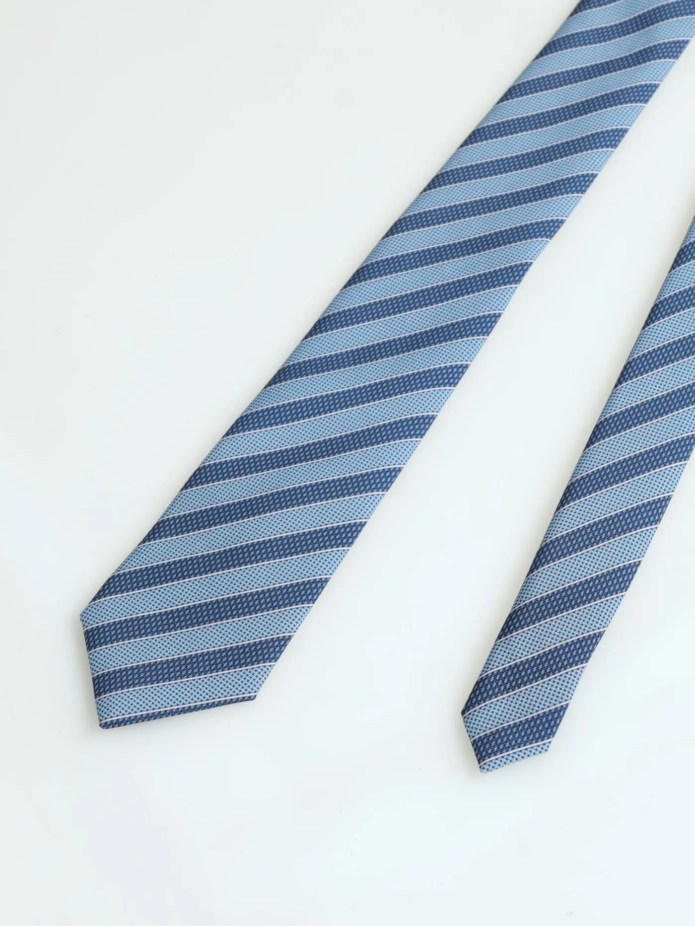 Stripe Fashion Tie - Navy/Grey sold by Edgars