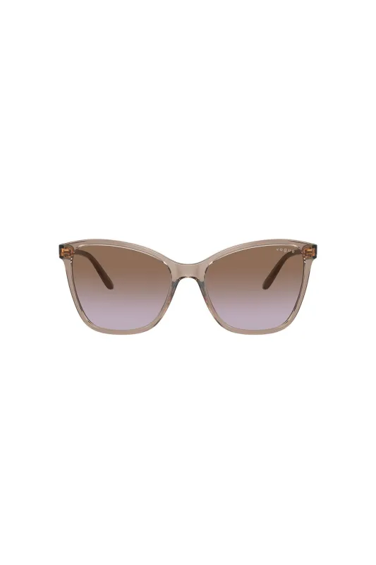 Transparent Caramel Butterfly Sunglasses - Brown made by Vogue