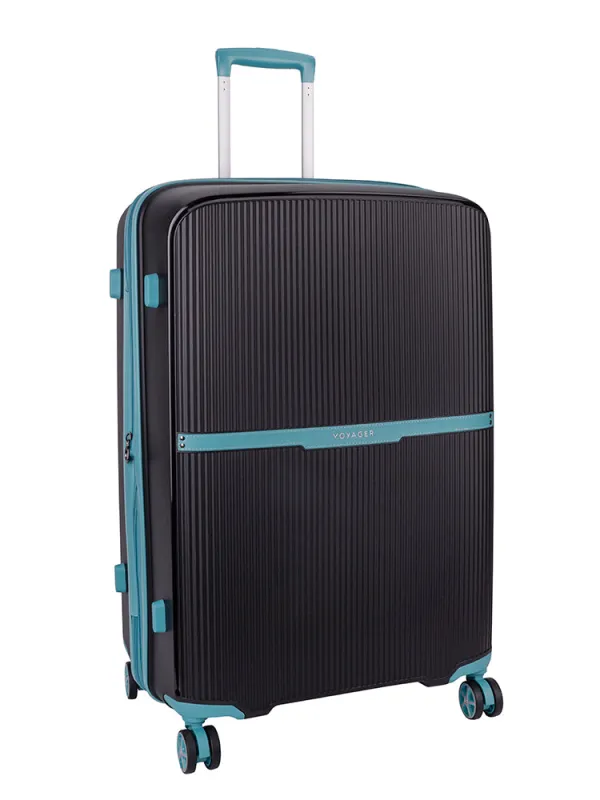 Traveler Large Trolley Case - Black/Blue sold by Edgars