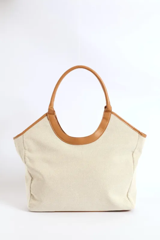 Colour Block Canvas Shopper - Beige sold by Edgars
