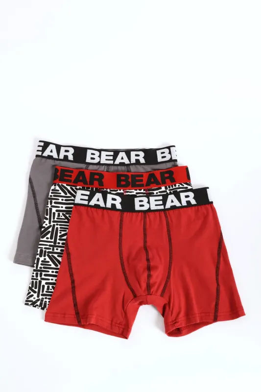 Abstract Print Bodyshorts - Red/Slate Grey sold by Edgars