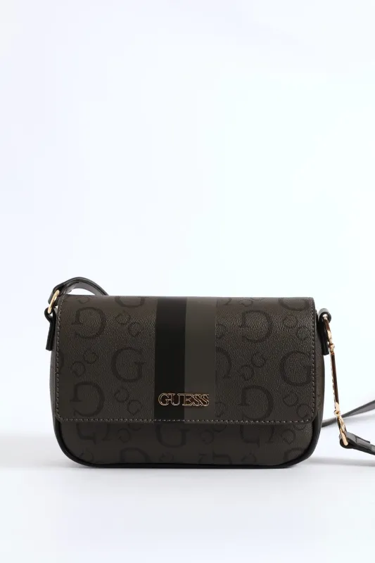 Wester Flap Crossbody Bag - Charcoal made by Guess