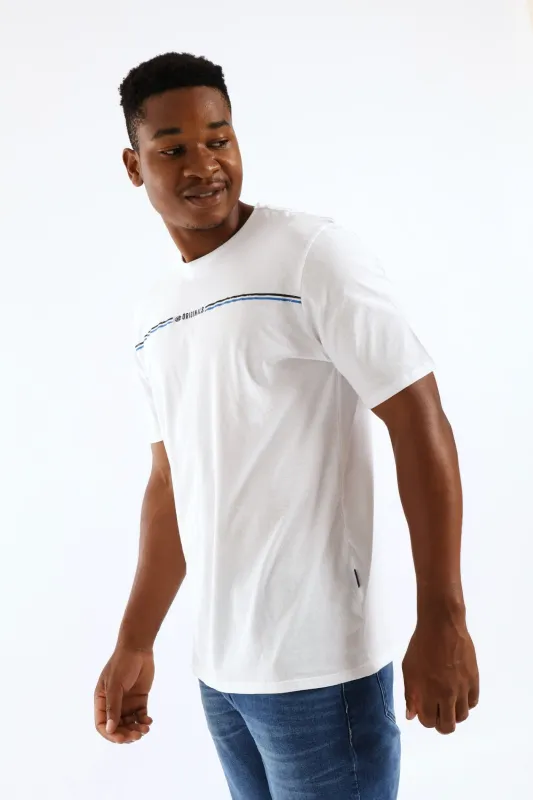 Originals Chest Stripe Tee - White sold by Edgars