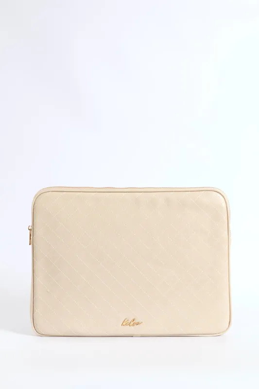 15' Topstitch Laptop Sleeve - Cream sold by Edgars
