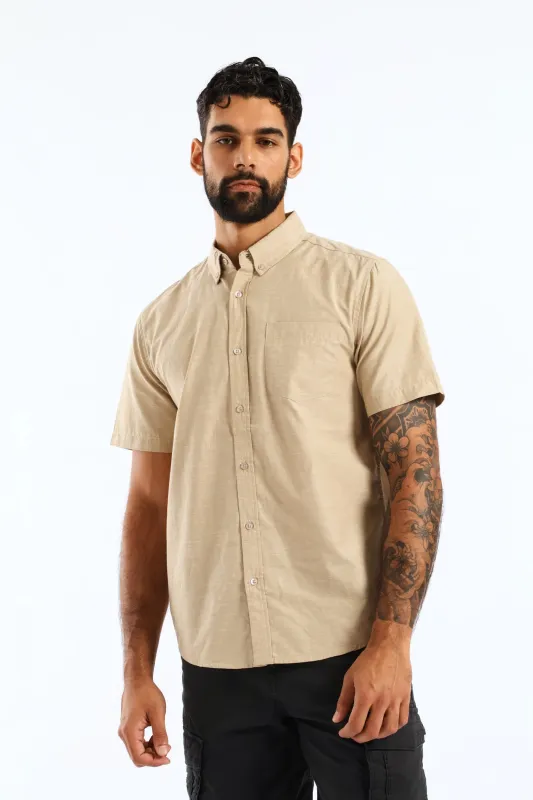 Ringspun Slub Button Down Shirt - Stone sold by Edgars