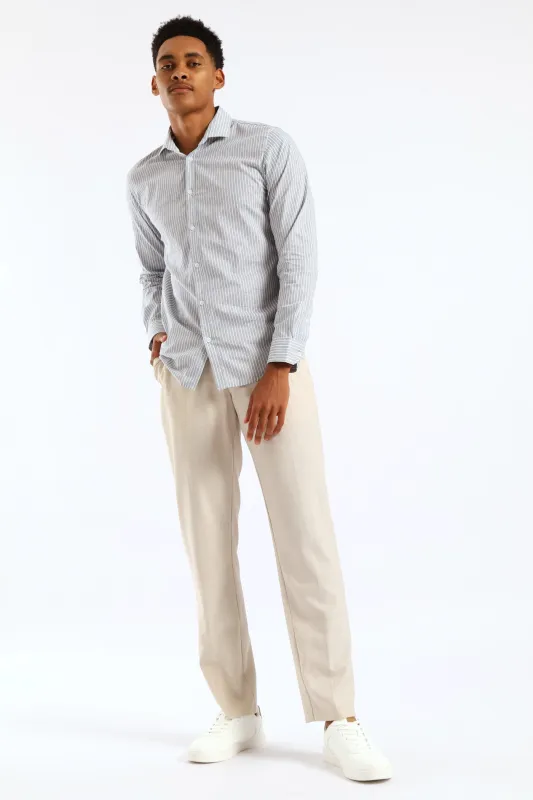 Slim Dotted Stripe Printed Shirt - White/Blue sold by Edgars