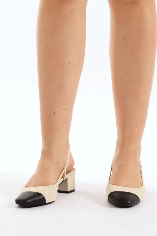 2 Tone Square Toe Block Heel - Multi sold by Edgars