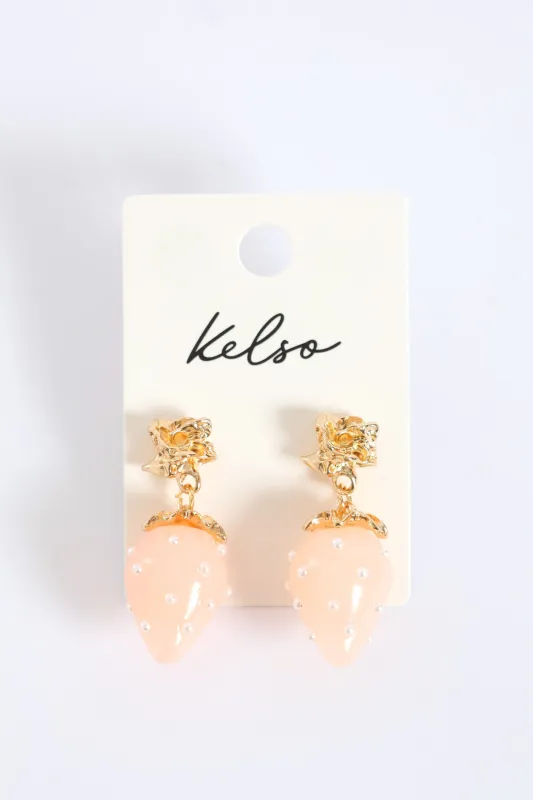 Strawberry Earrings - Light Pink sold by Edgars