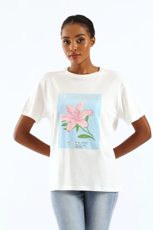 Botanique Floral Tee - Cream sold by Edgars