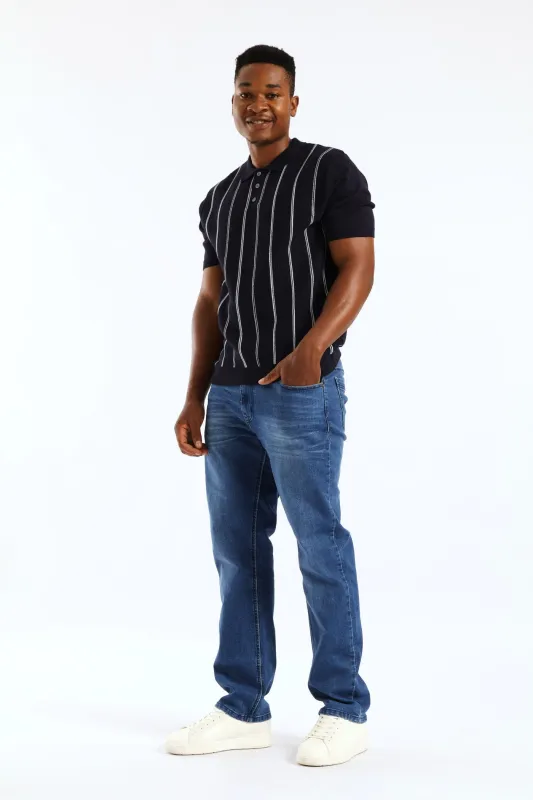 Indigo Washed In Straight Jean - Dark Wash sold by Edgars