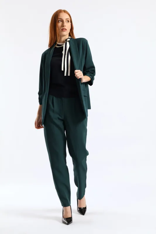 Double Button Slim Leg Pant - Bottle Green made by Edgars