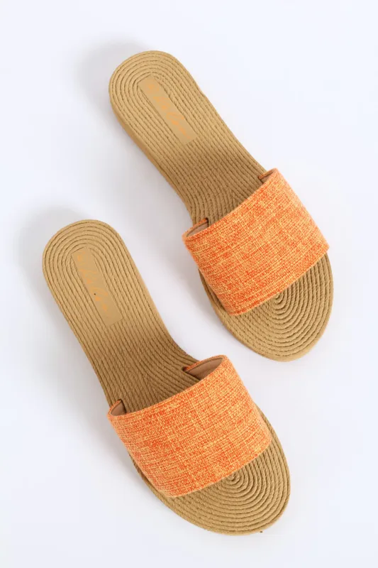 Plain Single Band Mule Sandal - Orange sold by Edgars