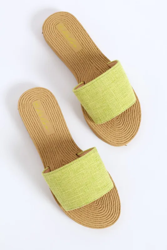 Plain Single Band Mule Sandal - Green sold by Edgars