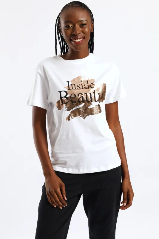 Inside Beauty Foil Tee - White sold by Edgars