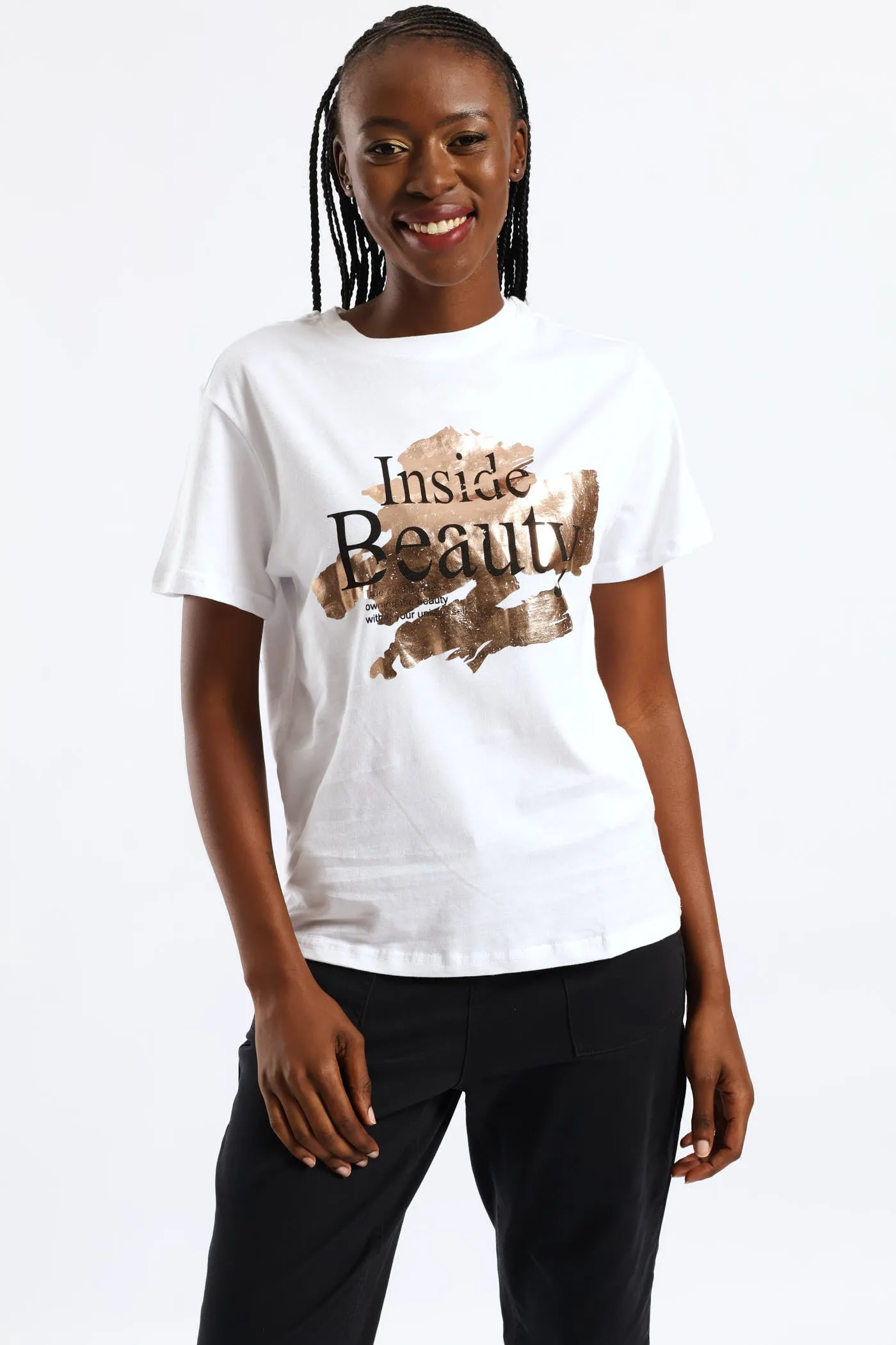 Inside Beauty Foil Tee - White sold by Edgars