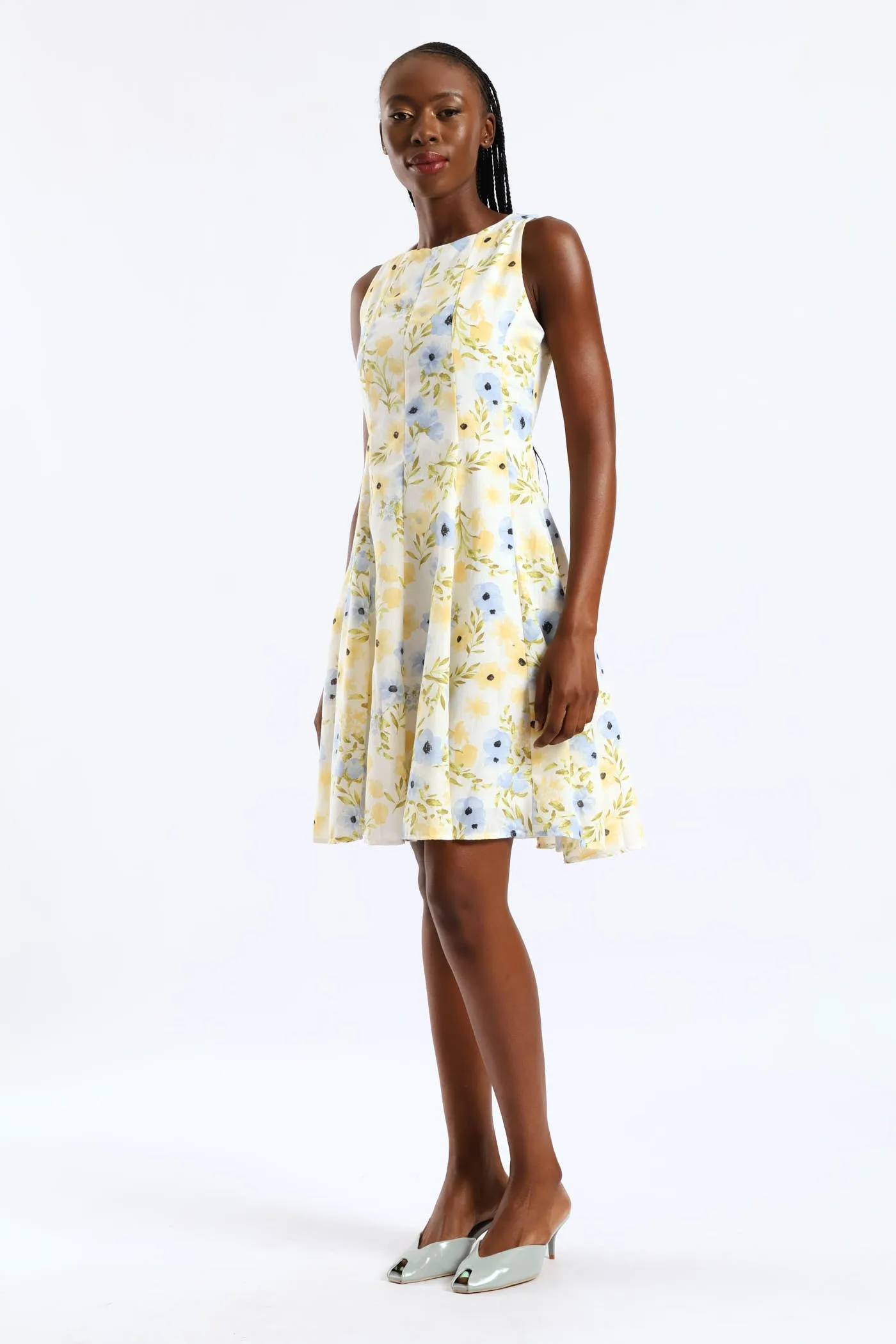 Panelled Floral Skater Dress - Lilac sold by Edgars product image thumbnail 2