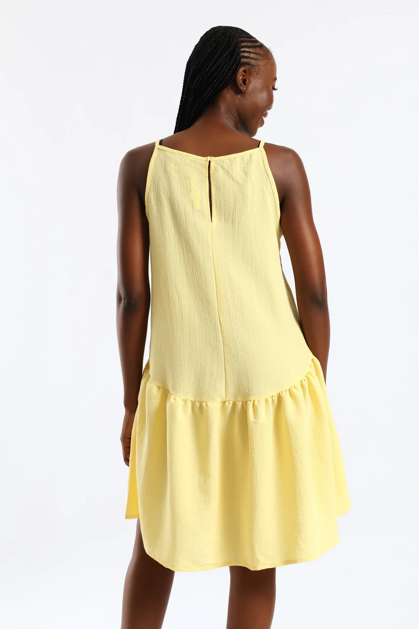 Hi-Neck Drop Waist Mini Dress - Pastel Yellow sold by Edgars product image thumbnail 2