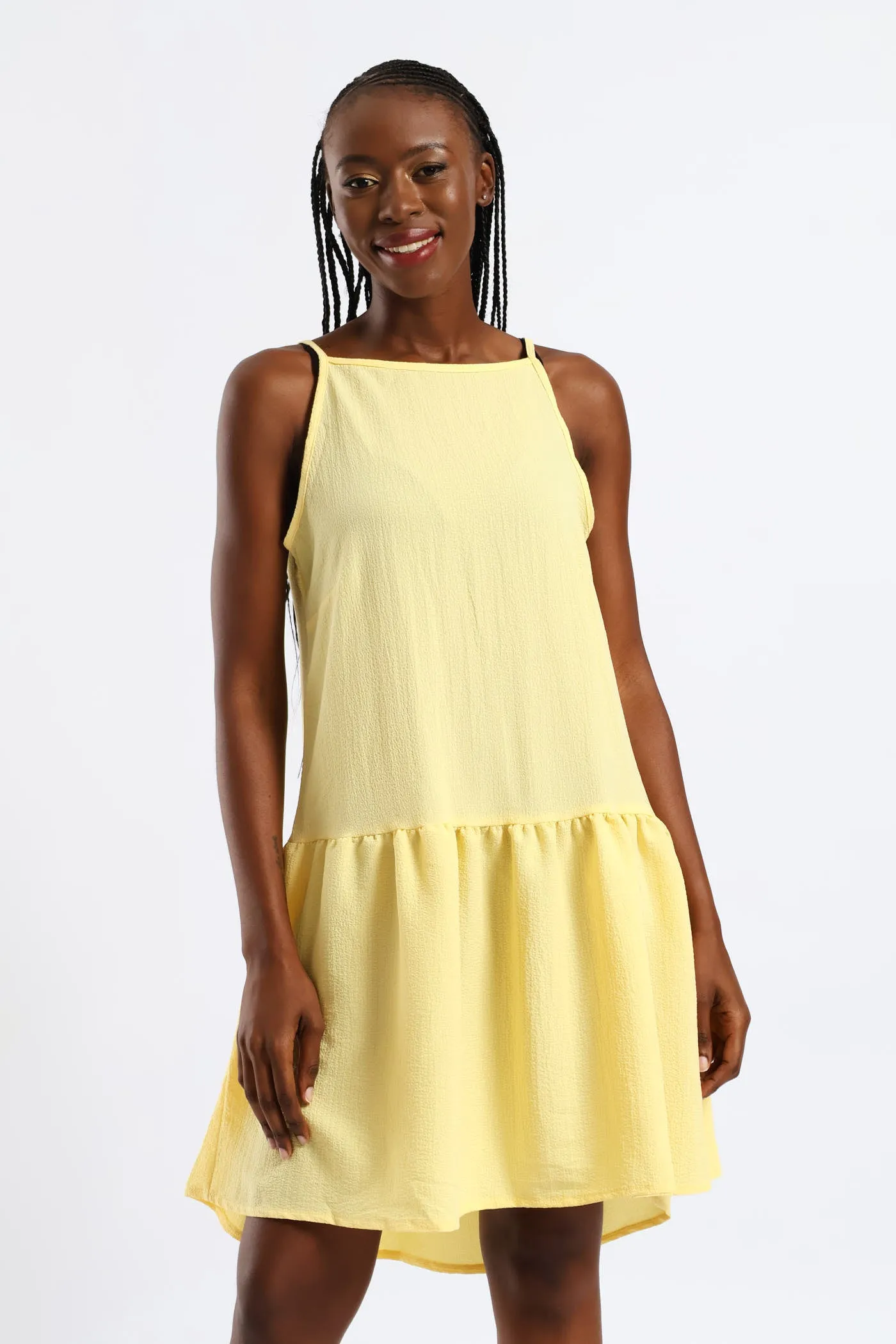 Hi-Neck Drop Waist Mini Dress - Pastel Yellow sold by Edgars product image thumbnail 4