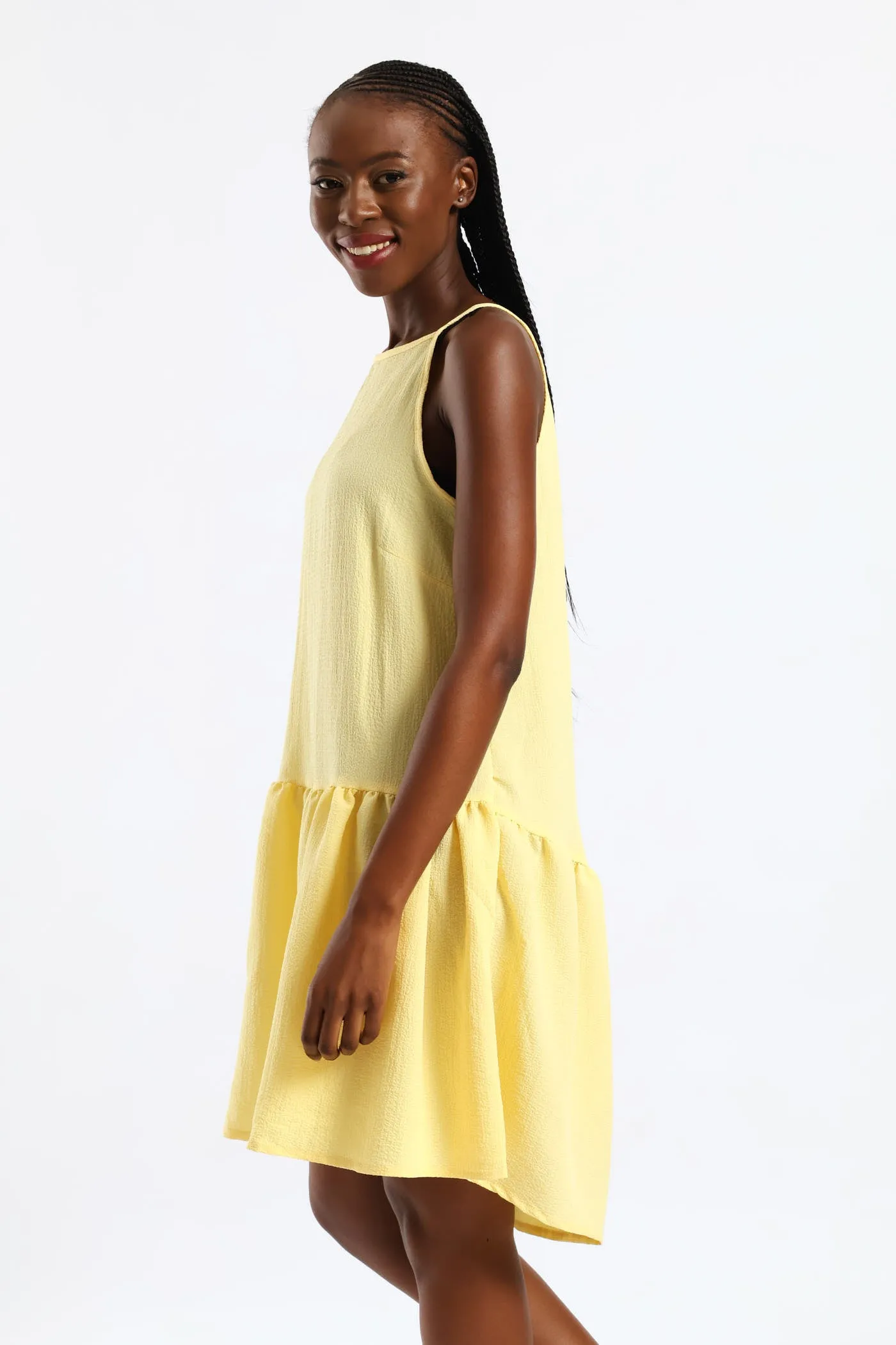 Hi-Neck Drop Waist Mini Dress - Pastel Yellow sold by Edgars product image thumbnail 5