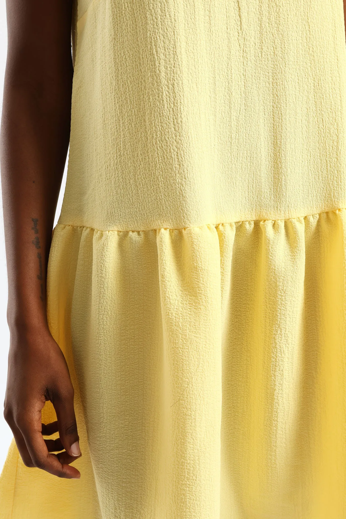 Hi-Neck Drop Waist Mini Dress - Pastel Yellow sold by Edgars product image thumbnail 3