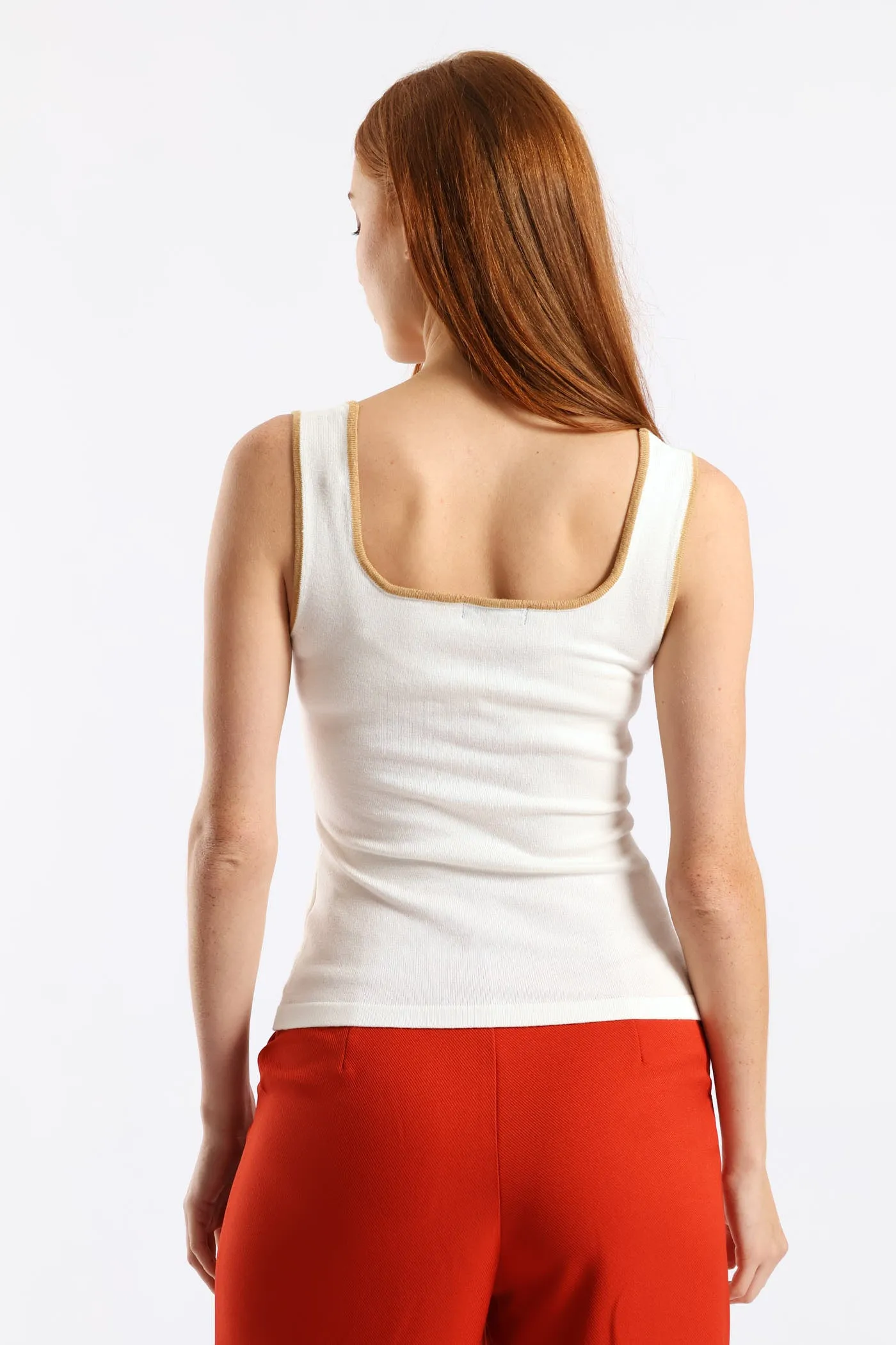 Sqauare Neck Tipped Tank - Cream sold by Edgars product image thumbnail 4
