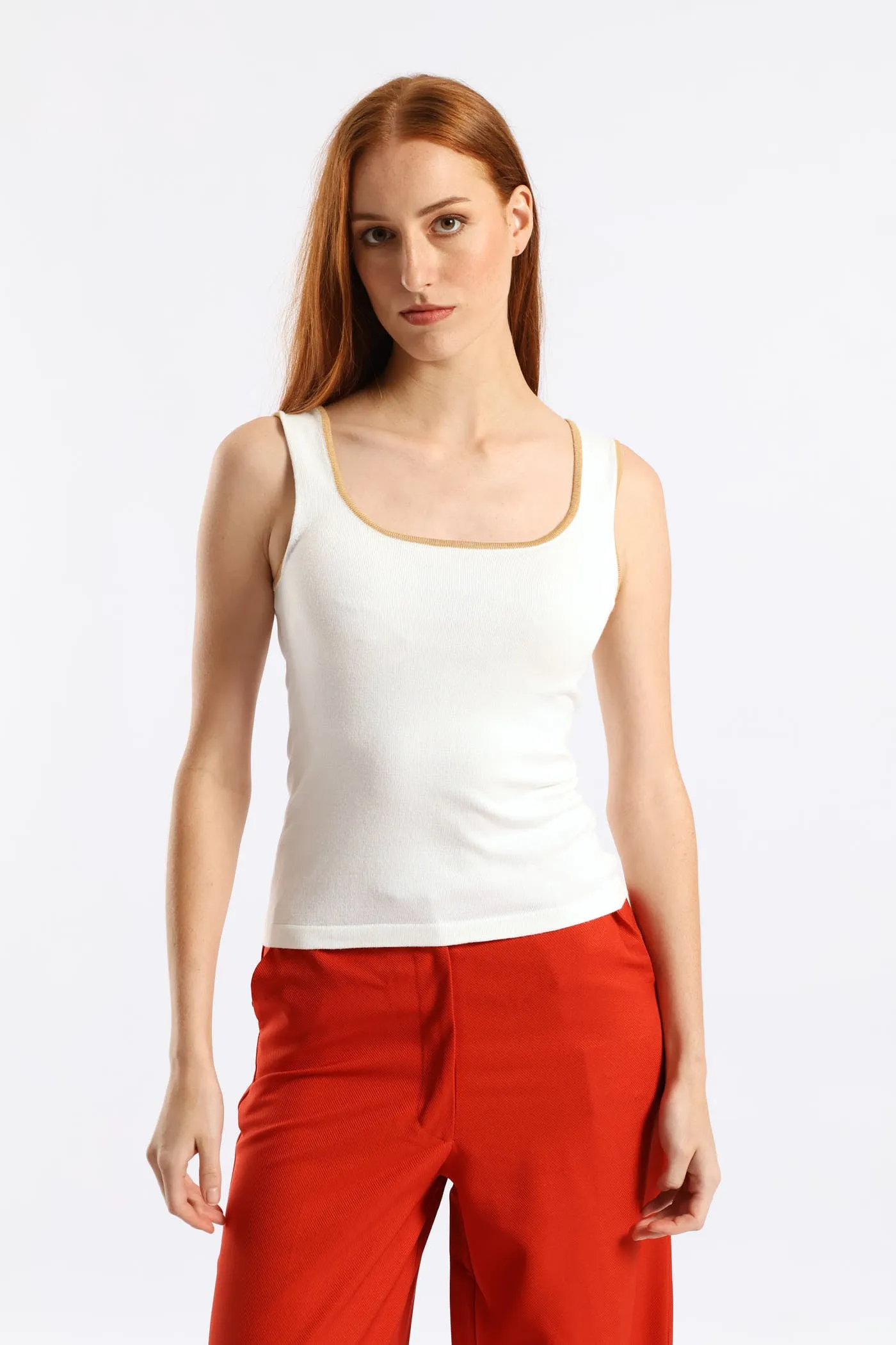 Sqauare Neck Tipped Tank - Cream sold by Edgars product image thumbnail 3