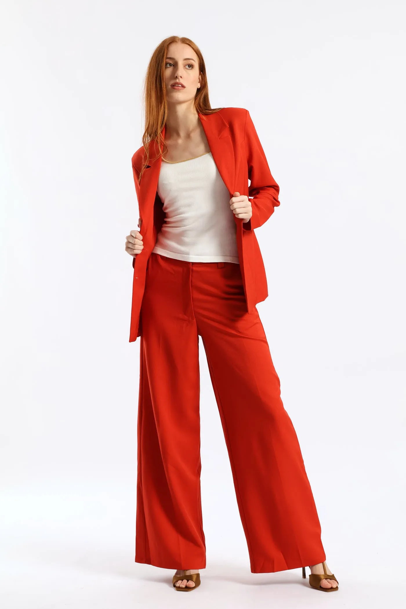 Double Belt Loop Wide Leg Pant - Burnt Orange sold by Edgars