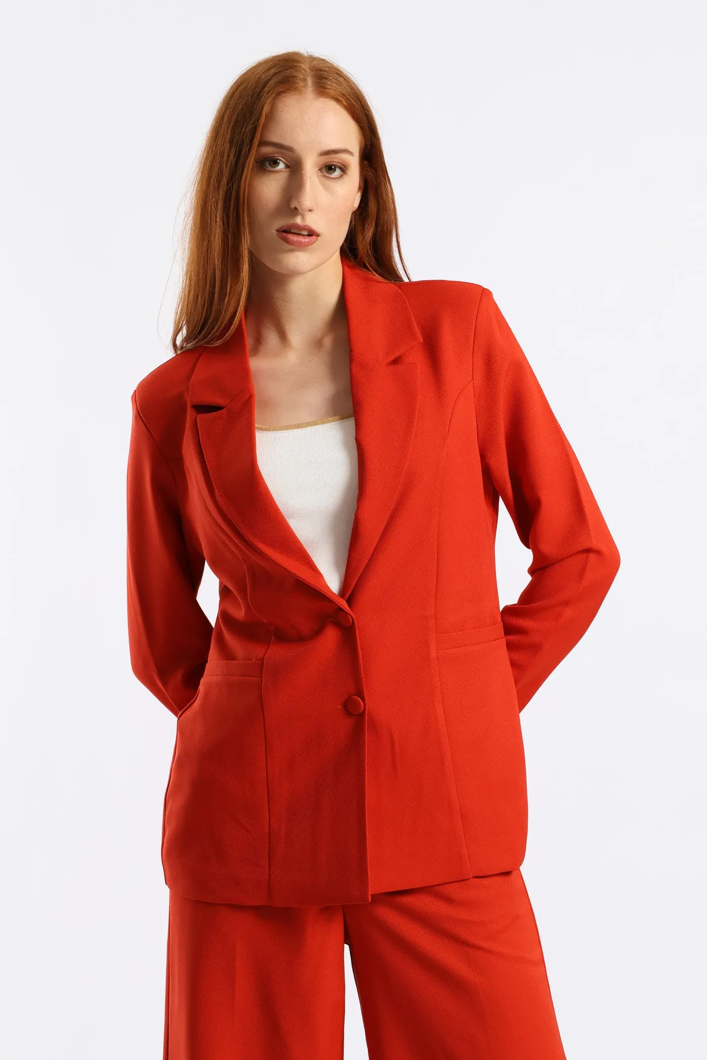 Darted Double Button Blazer - Burnt Orange sold by Edgars
