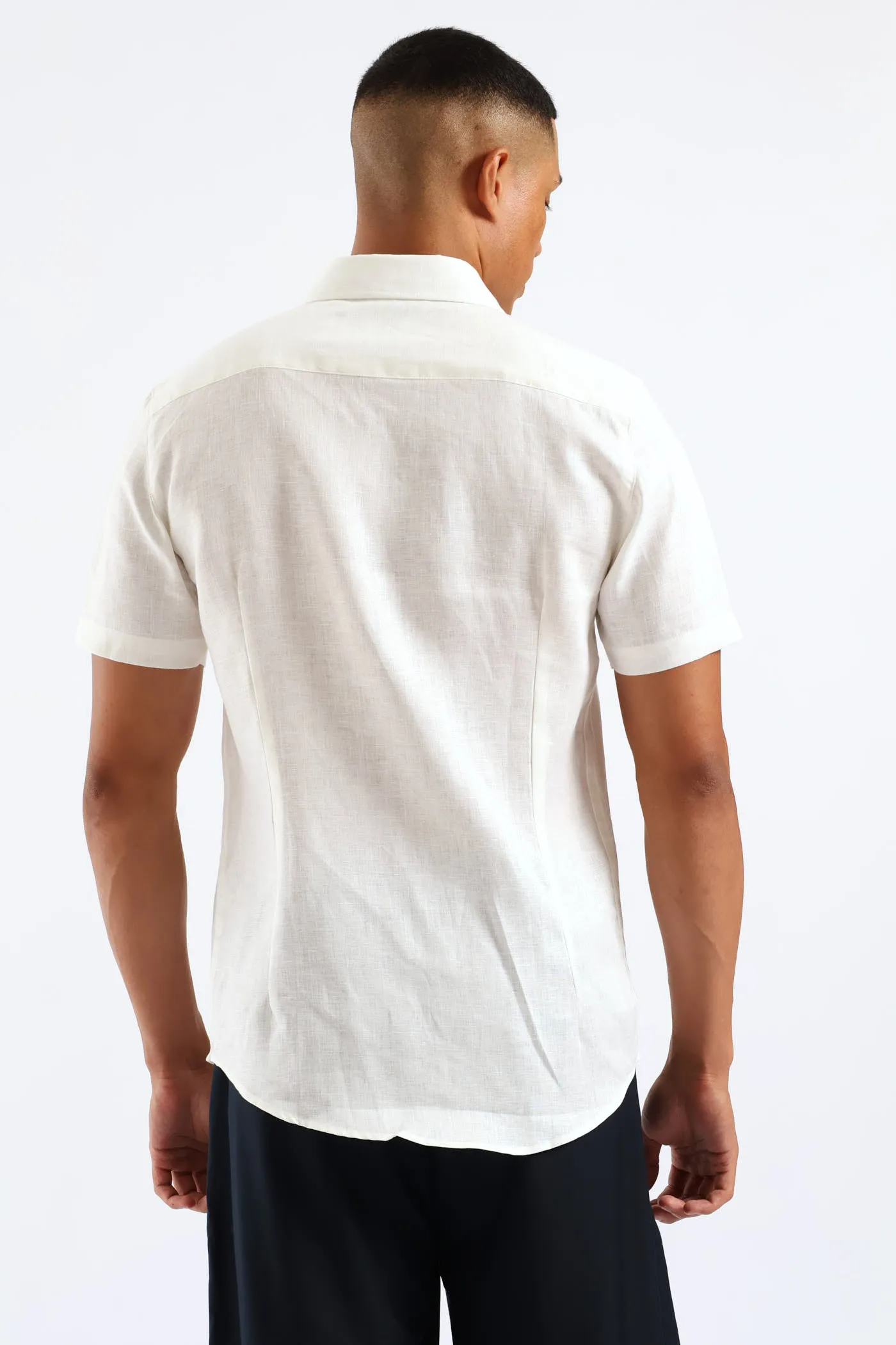Slim Linen Look Textured Shirt - White sold by Edgars product image thumbnail 3
