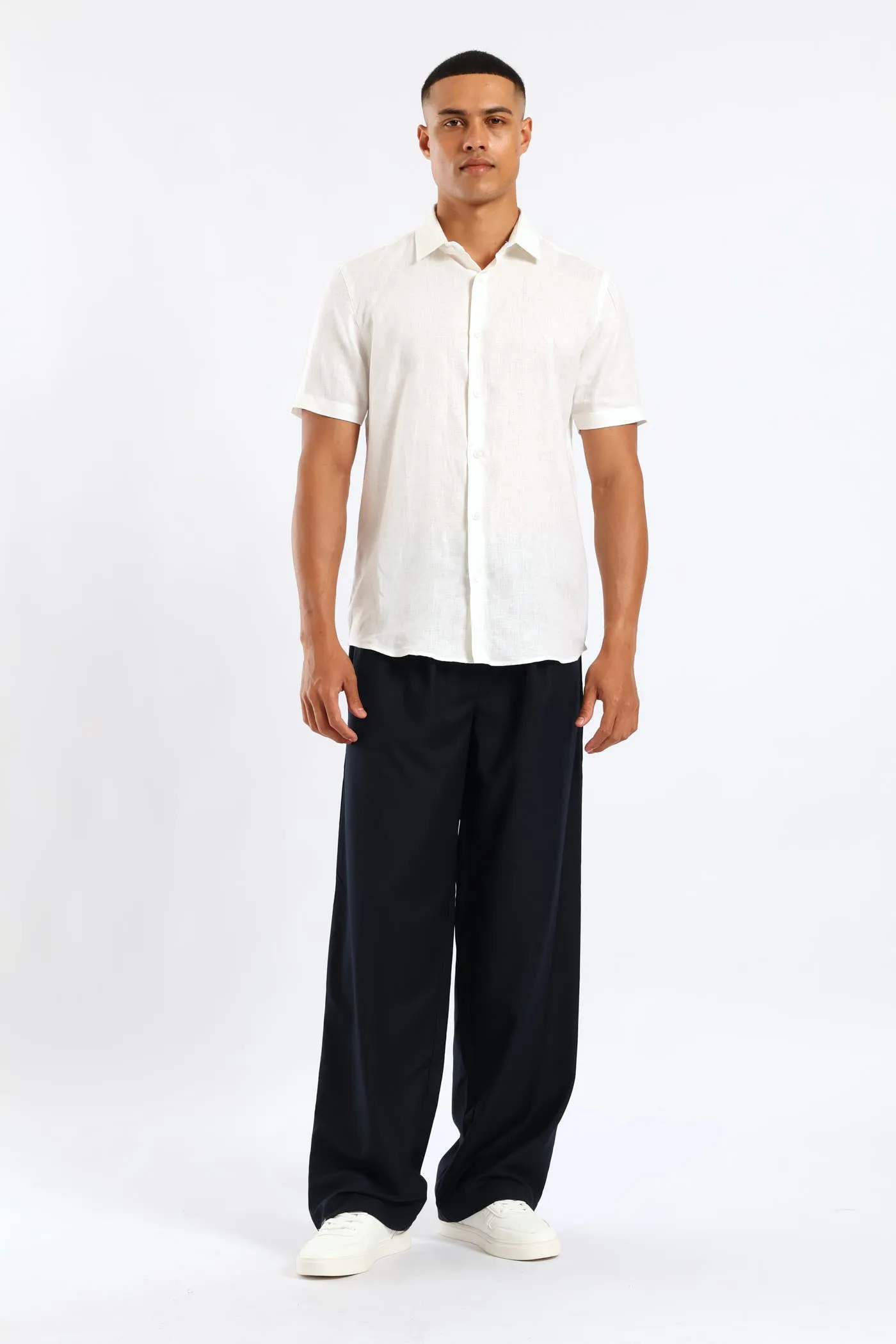 Slim Linen Look Textured Shirt - White sold by Edgars product image thumbnail 4