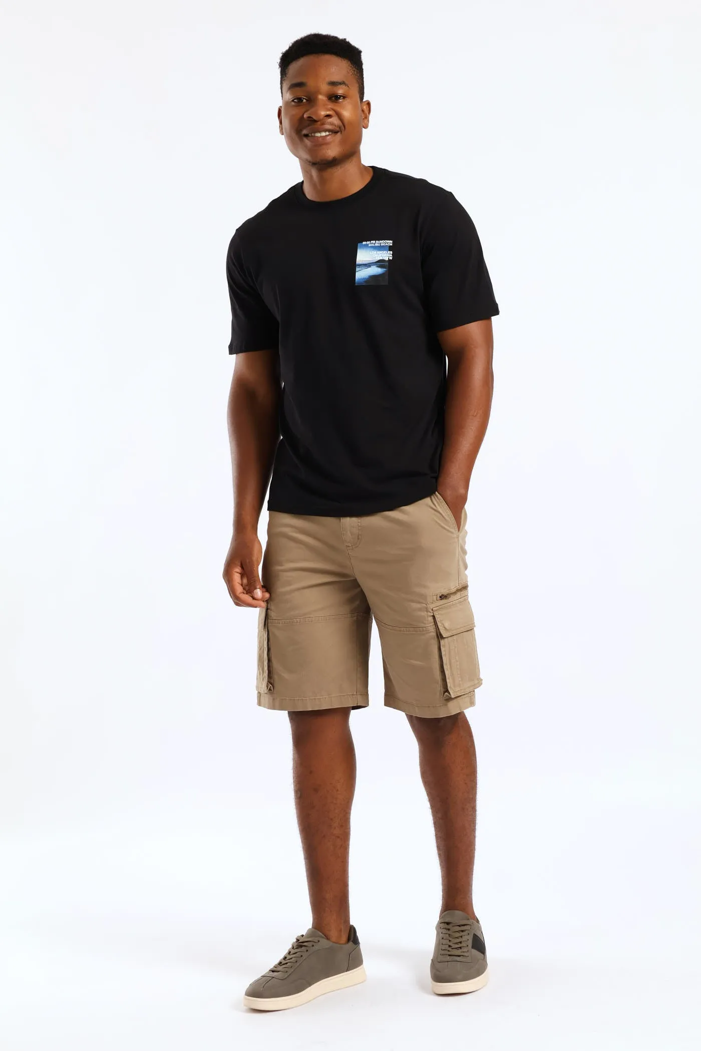 Sundown Malibu Beach Photo Front & Back Tee - Black sold by Edgars product image thumbnail 4