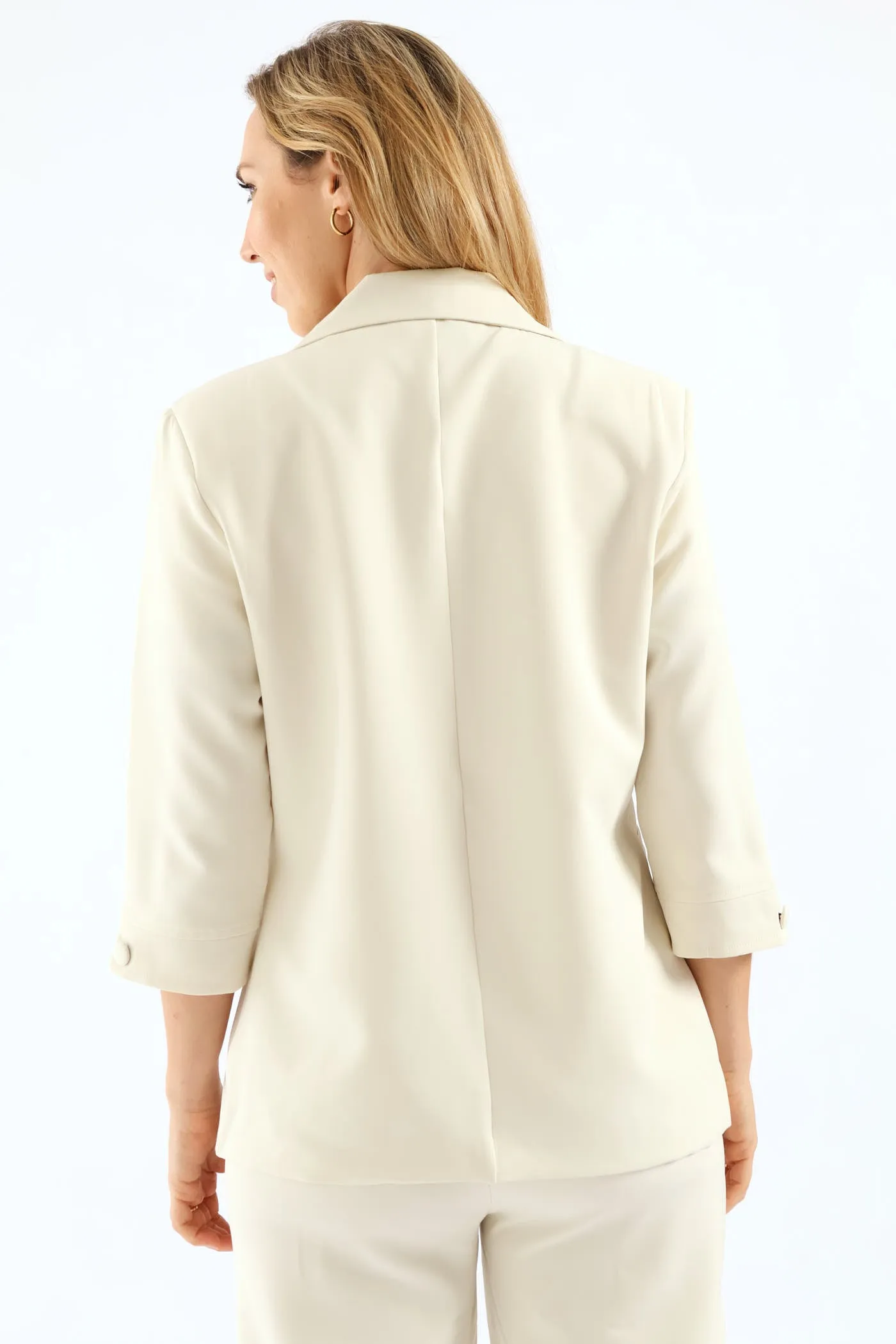 Pleat Button 3/4 Sleeve Blazer - Cream sold by Edgars product image thumbnail 4