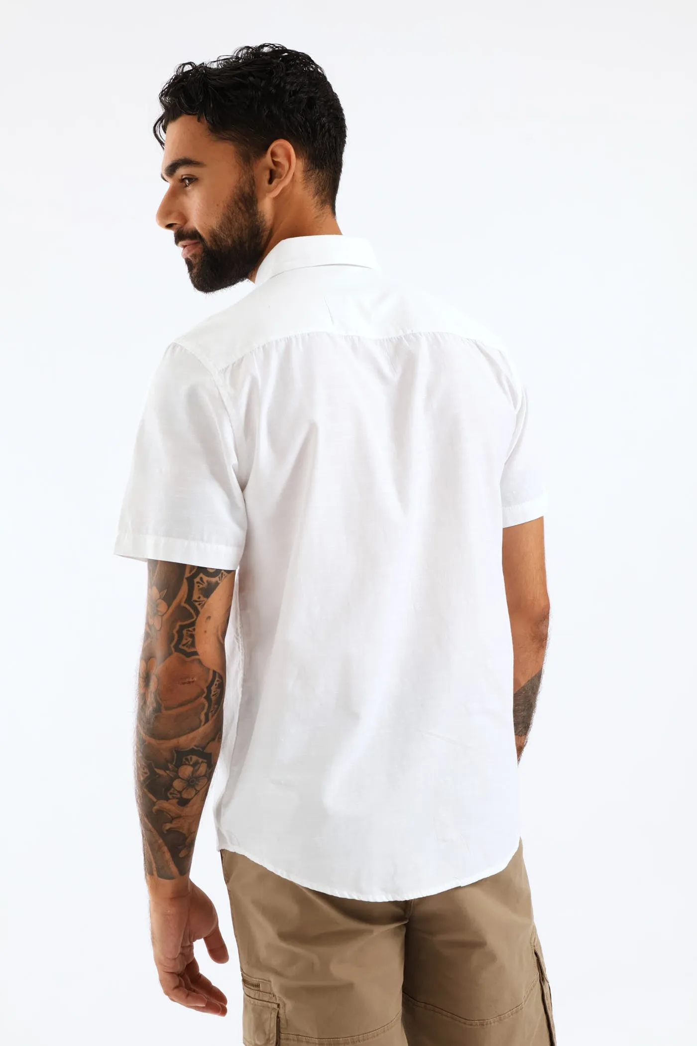 Ringspun Slub Button Down Shirt - White sold by Edgars product image thumbnail 4