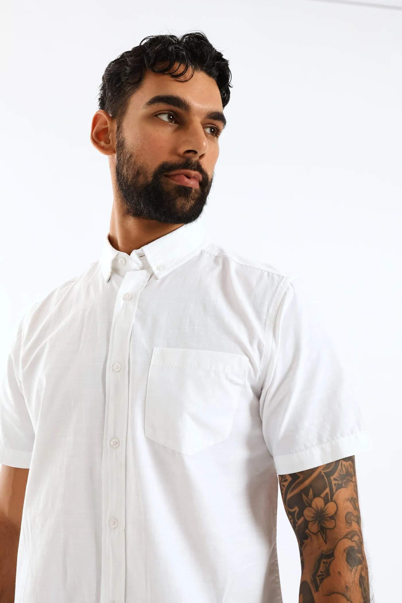 Ringspun Slub Button Down Shirt - White sold by Edgars product image thumbnail 2