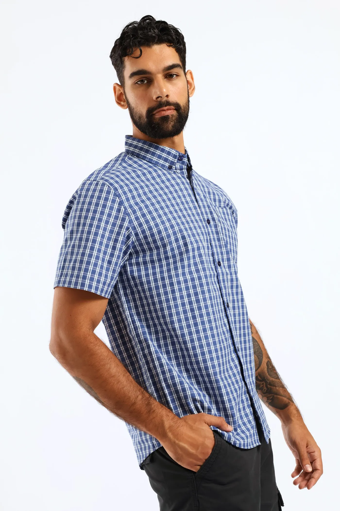 Button Down Check Shirt - Blue sold by Edgars product image thumbnail 4