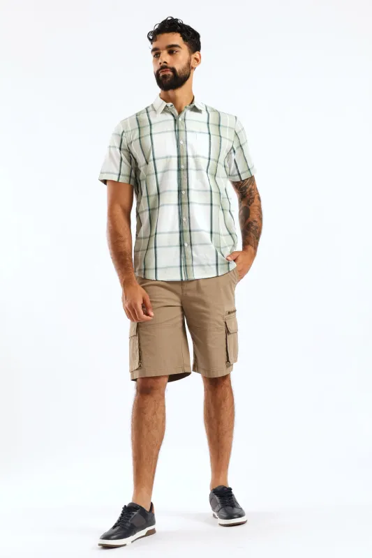 Regular Check Shirt - Green sold by Edgars