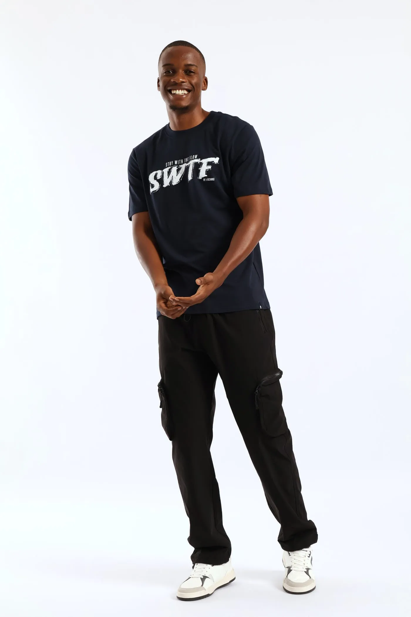 Swtf Basic Print Tee - Navy sold by Edgars
