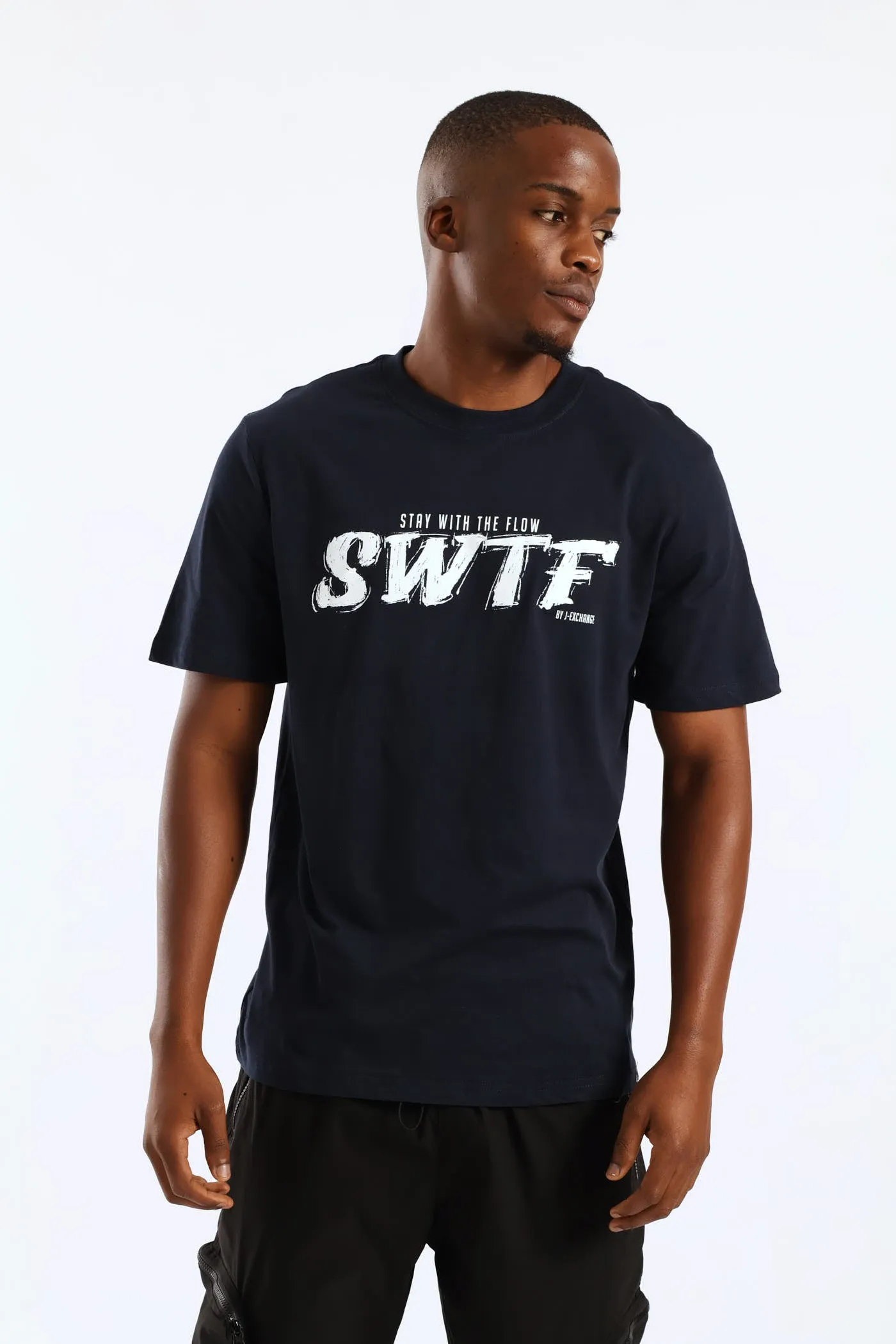 Swtf Basic Print Tee - Navy sold by Edgars product image thumbnail 3