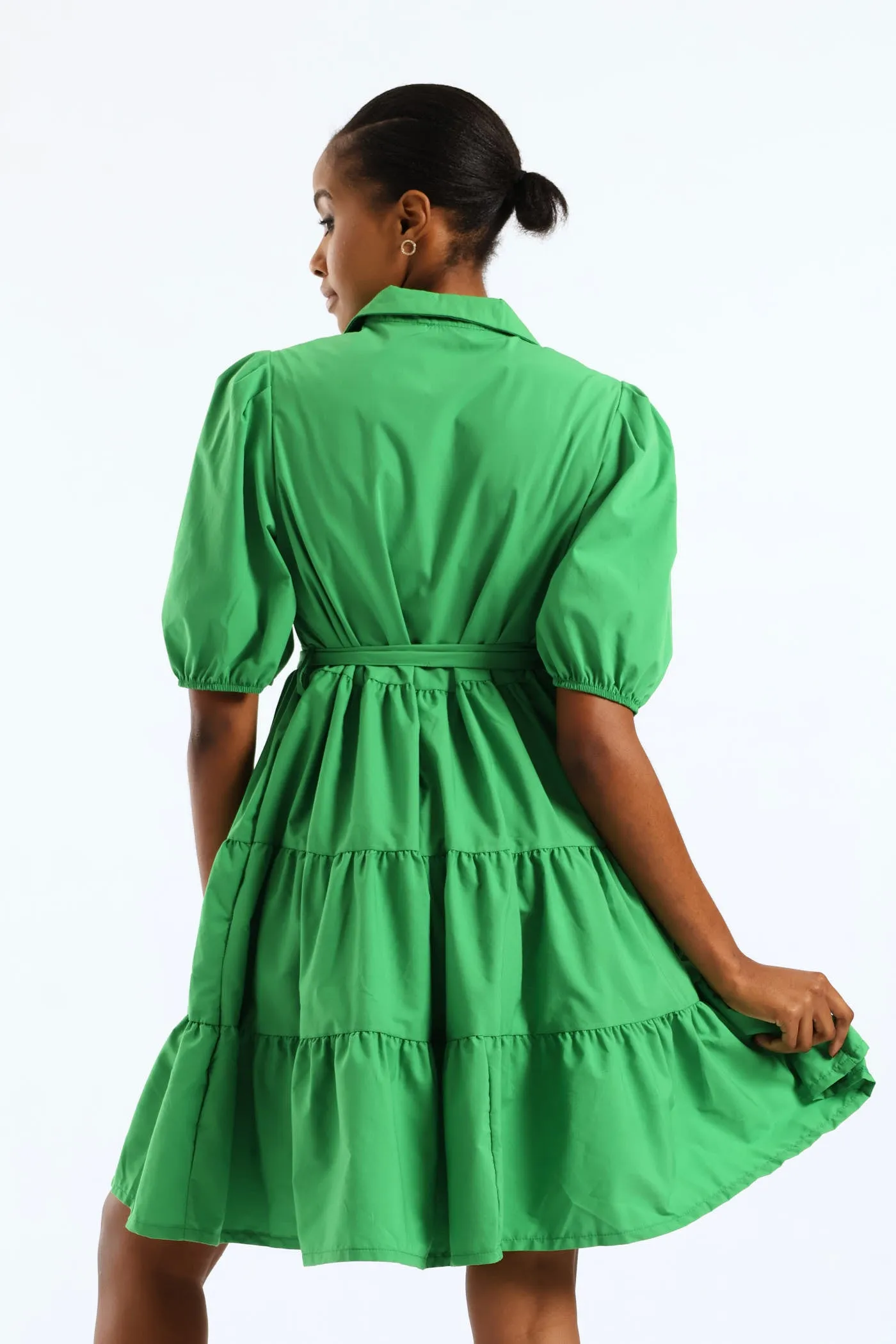 Collared Belted Tiered Shirt Dress - Emerald sold by Edgars product image thumbnail 3