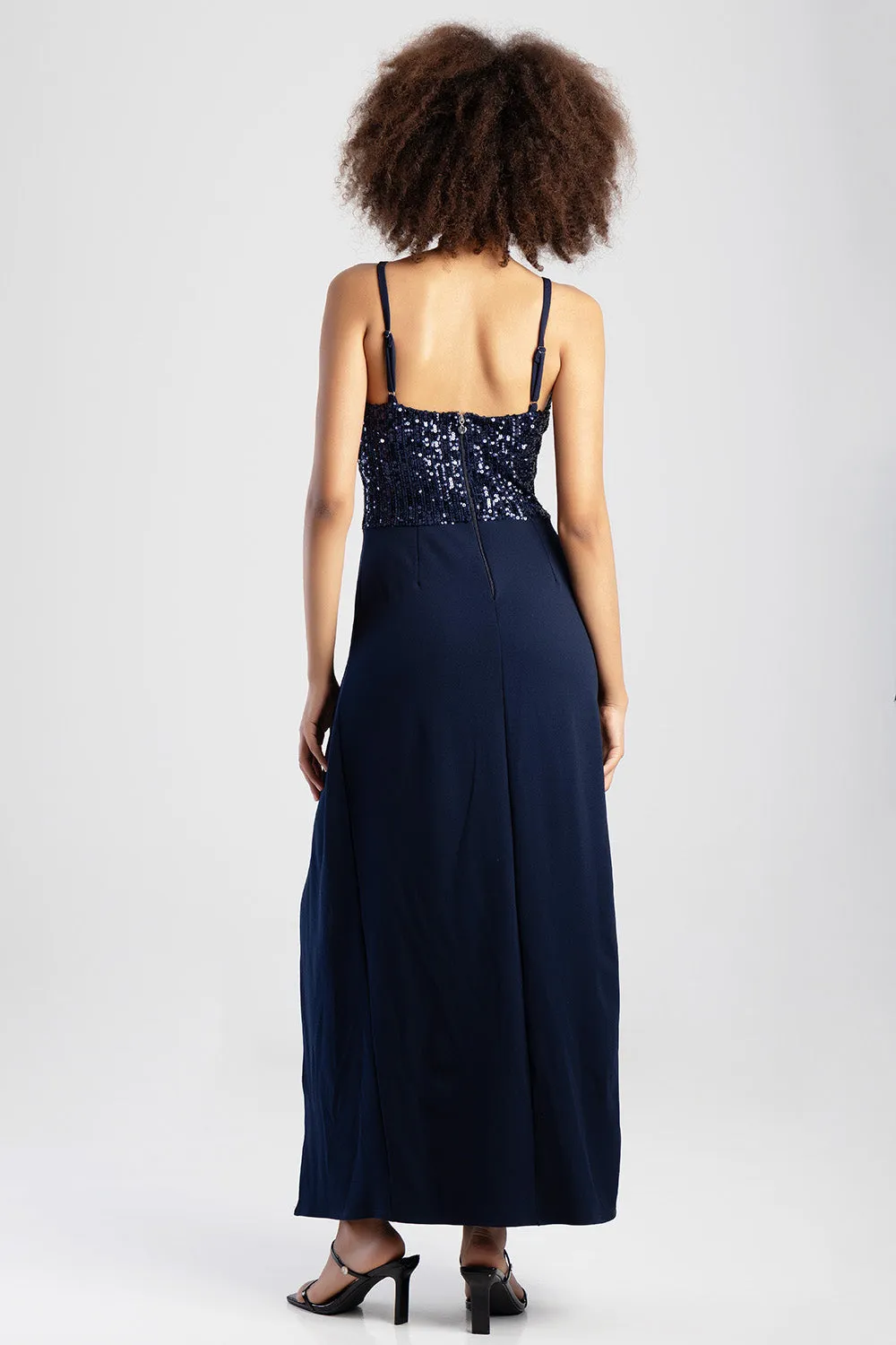 V-Neck Slit Detail Maxi Dress - Navy sold by Edgars product image thumbnail 5