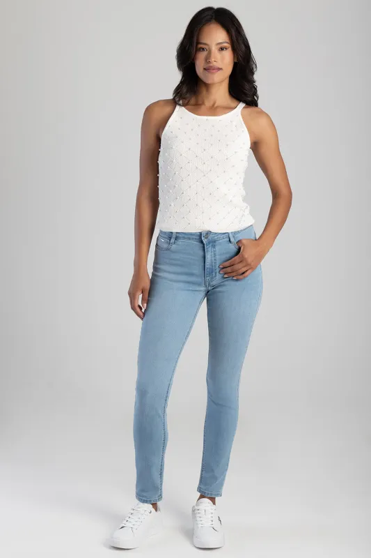 Renee Mid Waist Skinny Denim - Light Wash sold by Edgars