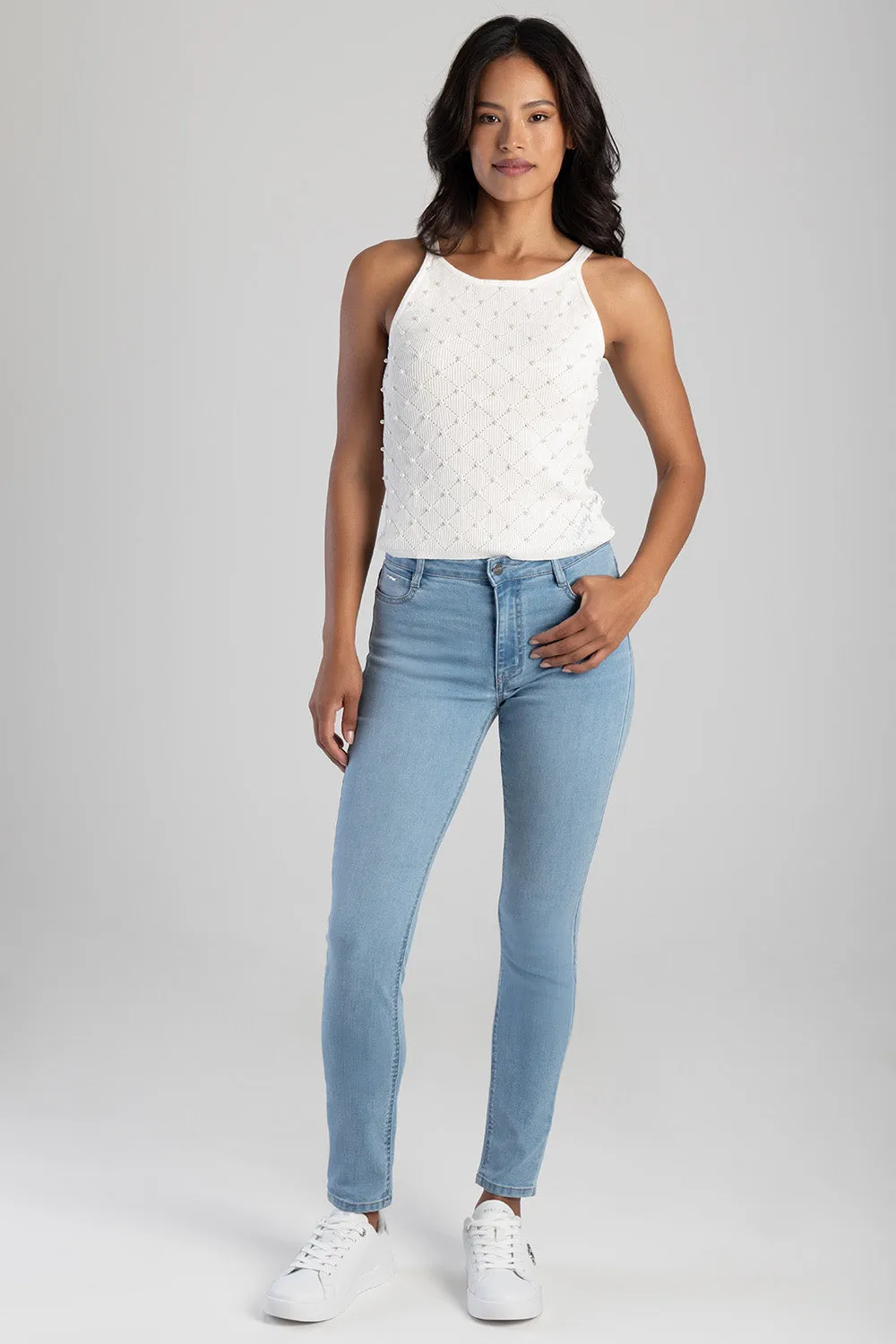 Renee Mid Waist Skinny Denim - Light Wash sold by Edgars
