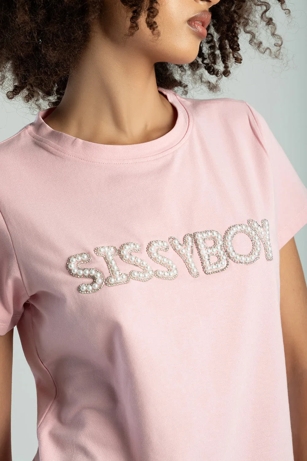 Rumours Regular Fit Pearl And Bling Logo Top - Pink sold by Edgars product image thumbnail 2