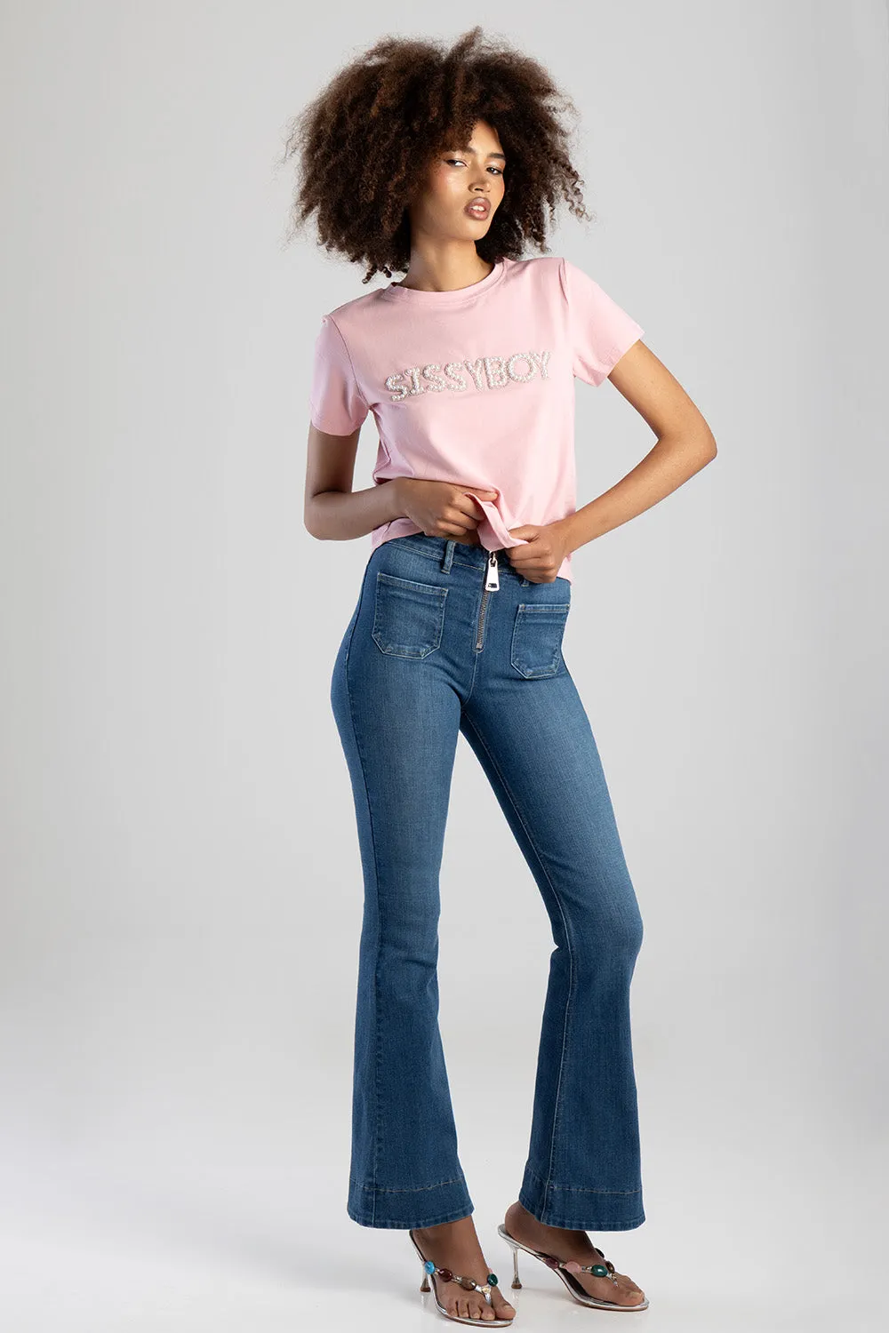 Rumours Regular Fit Pearl And Bling Logo Top - Pink sold by Edgars product image thumbnail 3