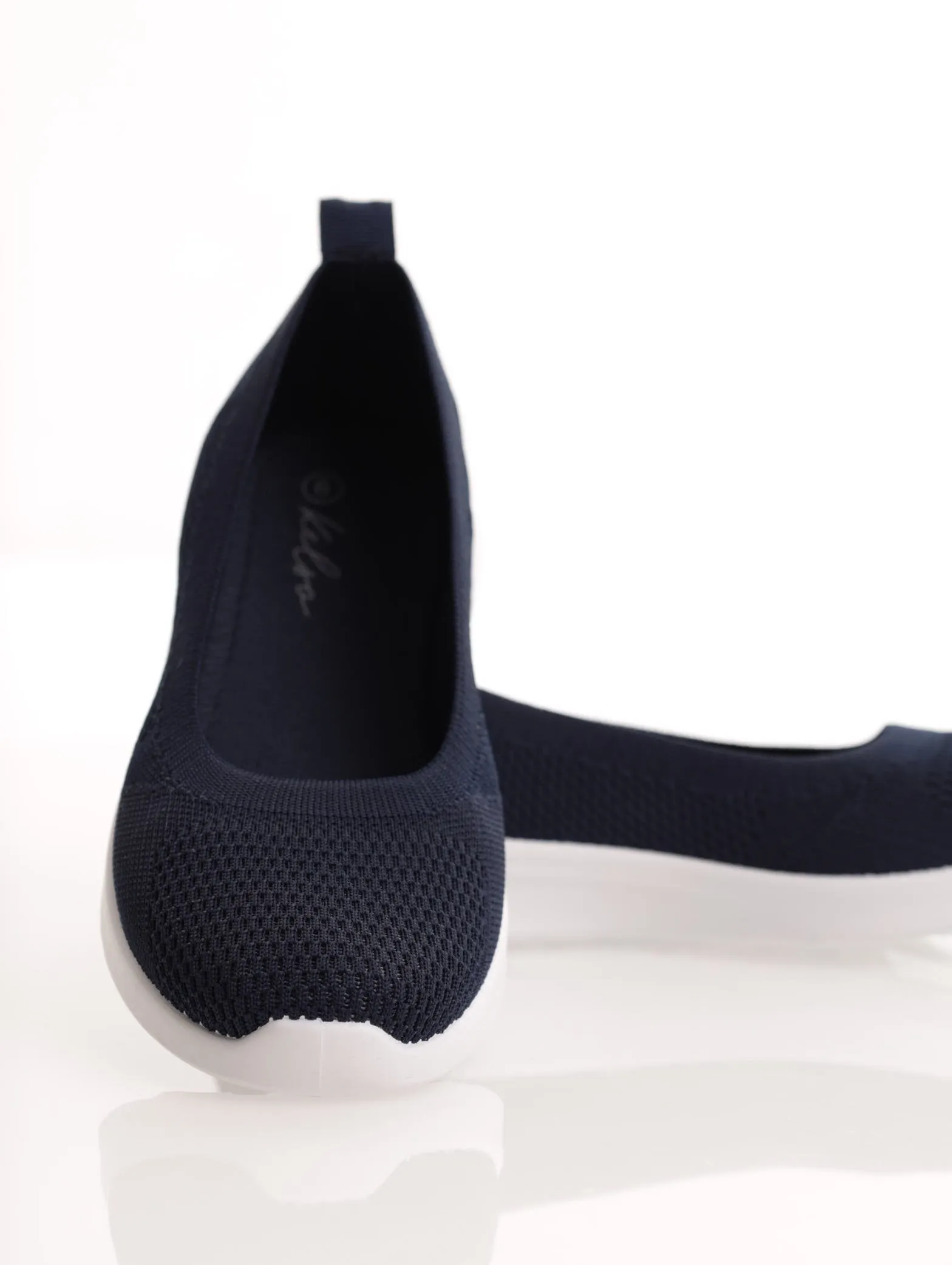 Ladies Knit Sneaker Pump - Navy sold by Edgars