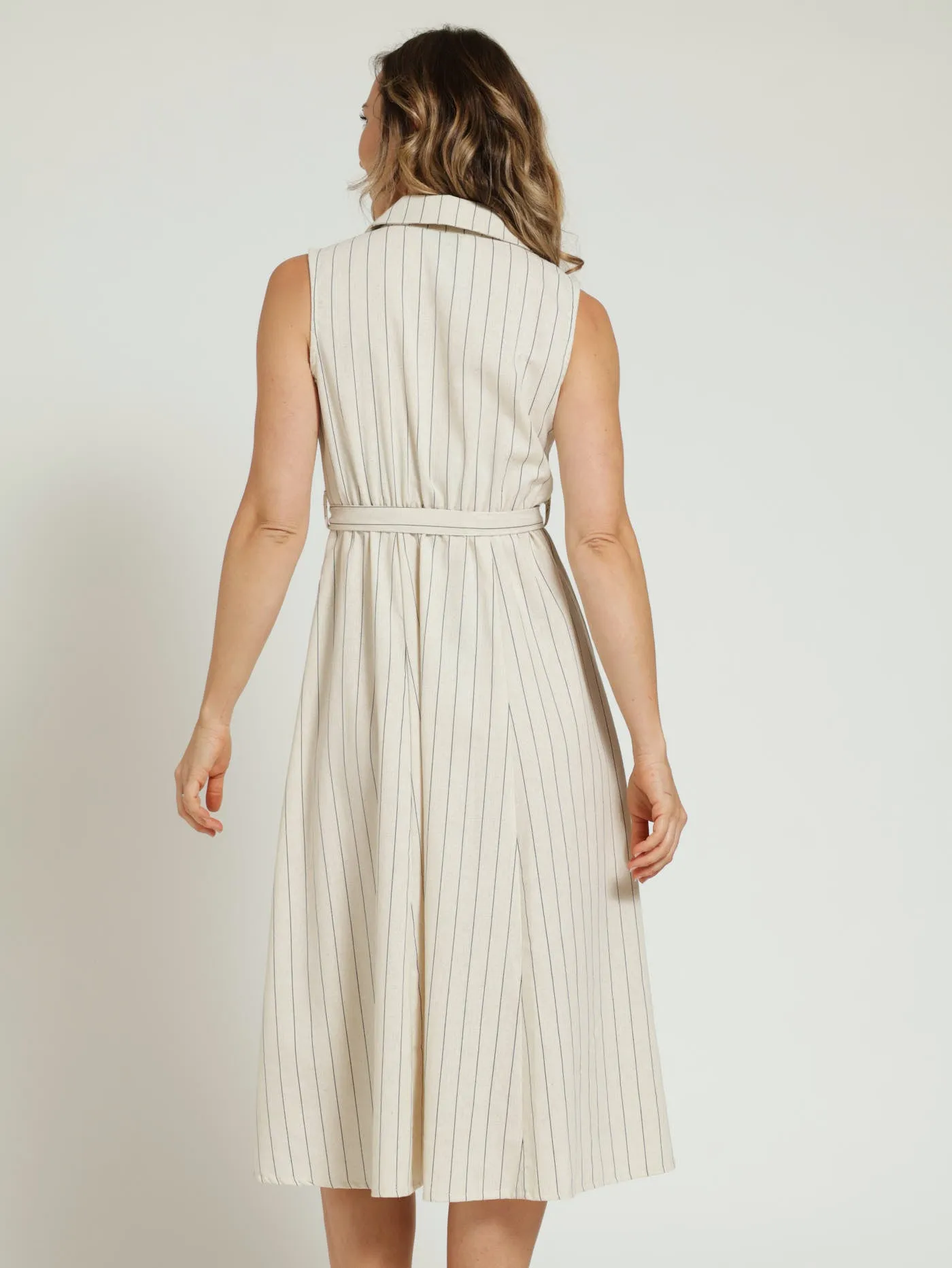 Belted Midi Shirt Dress - Stone sold by Edgars product image thumbnail 3