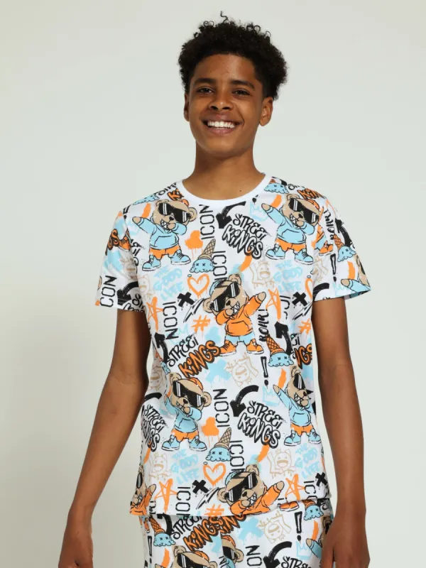 Boys Teddy Tee - White sold by Edgars